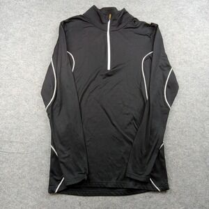 Nevica Pullover Mens Large Black 1/4 Zip Long Sleeve Ski Base Layer Top Athletic